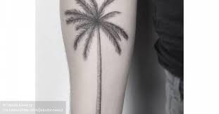 A palm tree tattoo is an interesting yet an intricate tattoo design.palm trees are elongated and that is why they 2 where should you get a palm tree tattoo on your body? Fine Line Palm Tree Tattoo On The Right Inner Forearm