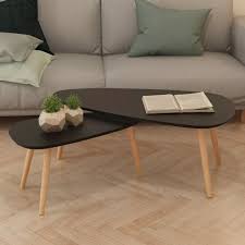 Vidaxl coffee table mdf high gloss black 33.5 accent tea side living room by vidaxl (12) $151. Coffee Table Set 2 Pieces Solid Pinewood Simple Design Side Tables For Living Room Nightstands Plant Stand Table Desks Buy At The Price Of 73 66 In Aliexpress Com Imall Com