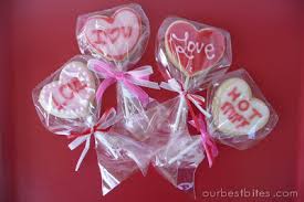 One packaged in pink with ribbons and bows! Tutorial Valentine Sugar Cookie Pops Our Best Bites