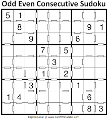 Odd Even Consecutive Sudoku Fun With Sudoku 107 Sudoku Sudoku Puzzles Odds