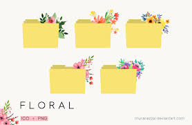 Free Floral Folders Icons Set By Munanazzal Folder Icon Free Desktop Icons Desktop Icons