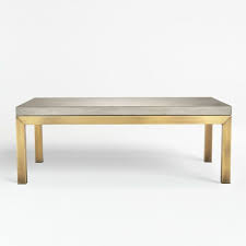 Sleek and rectangular top is cool concrete, handmade from a proprietary mix of marble, stone and granite powders with natural fibers for added strength in a shop powered without fossil fuels. Parsons Concrete Top Brass Base 48x28 Small Rectangular Coffee Table Crate And Barrel Uae