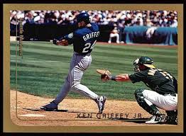 Insert sets (20) inserted 1:18 hobby and retail packs. 1999 Topps Ken Griffey Jr 100 On Kronozio