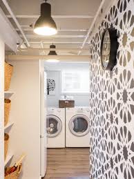 Doing laundry in the basement doesn't have to be a dark and dank experience. Decor And Storage Tips For Basement Laundry Rooms Hgtv