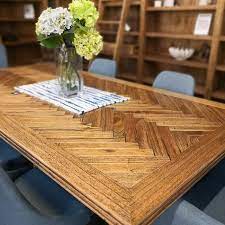This Stunning Herringbone Table Can Be Made To Order In Different Sizes And Finishes Dining Table Dining Furniture Packages