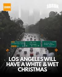 Southern California, experiencing warm and dry weather, may see a storm  bringing light showers on Christmas Eve. Rain chances are around 20% for Los  Angeles County and 30% for Ventura County, with