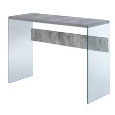 Convenience Concepts Soho Faux Birch And Glass Console Table R4 0292 The Home Depot Johar Furniture Glass Console Table Console Table