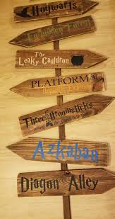 Wooden Harry Potter Directional Street Sign Harry Potter Sign Road Sign Wall Decor Kids Room Disn Harry Potter Sign Disney Decor Kids Room Wall Decor