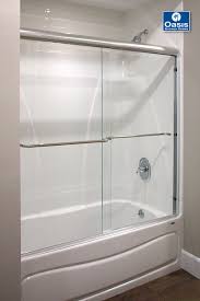 Clear glass panel construction looks bright, with protective coating applied to the surface, repels water and protect shower glass against the buildup of hard water and stains, being easy to clean makes the maintenance a breeze. Frameless By Pass Sliding Shower Doors Oasis Shower Doors Boston Ma