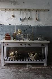 Long Painted Vintage Pine Farmhouse Kitchen Serving Table In Etsy Serving Table Farmhouse Kitchen Table
