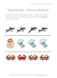 Ocean Animals Worksheets For Kids Ocean Animals Preschool Ocean Activities Ocean Animals