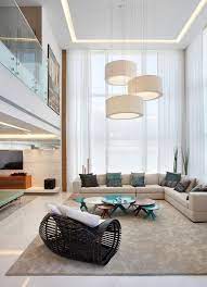 47 Wonderful Neutral Decoration Ideas For Your Living Room Contemporary Decor Living Room High Ceiling Living Room Living Room Decor Modern