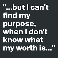 You have to find your worth for you! But I Can T Find My Purpose When I Don T Know What My Worth Is Post By Bolddelight On Boldomatic