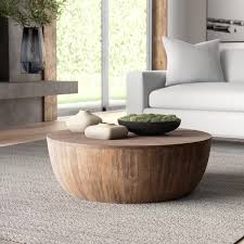 Arteriors Jacob Solid Wood Solid Coffee Table Perigold Round Wood Coffee Table Drum Coffee Table Solid Coffee Table
