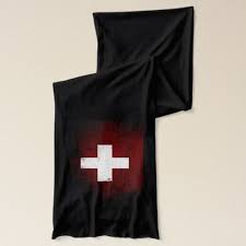 Black And White Flag With Red Cross Black Grunge Switzerland Flag Scarf Zazzle Com In 2020 Black Grunge Switzerland Flag Flag Scarf