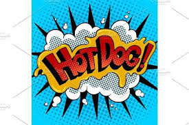Hot Dog Word Comic Book Pop Art Vector Dog Pop Art Pop Art Pop Art Food