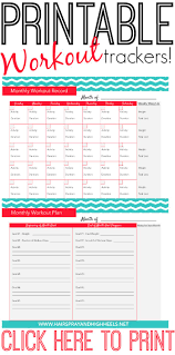 Fitness Tracker Printable Workout Calendar Fitness