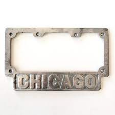 Old License Plate Frame 1920s 9x4 Chicago Model A Antique Auto 4 Digits Garage Stuff To Buy Collectibles