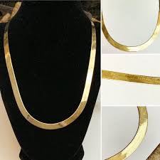 Italian 10k Yellow Gold Flexible Patterned Flat Herringbone Etsy Gold Jewelry For Sale Fine Gold Jewelry Estate Jewelry For Sale