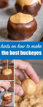 Hints On How To Make Buckeyes The Classic Chocolate And Peanut Butter Homemade Candy That Is Perfect For Homemade Candies Buckeyes Recipe How To Make Buckeyes