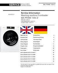 bauknecht wa prime 1054 z washing machine service manual technicians guide washing machine service technician manual