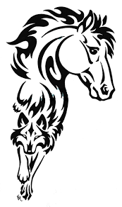 Wolf W Horse Photo By Dragon Fly360 Photobucket Tribal Horse Tattoo Tribal Tattoos Horse Tattoo