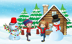 Easy oil pastel drawings step by step. Two Kids And Snowman In Front Of Cabin House 368054 Vector Art At Vecteezy
