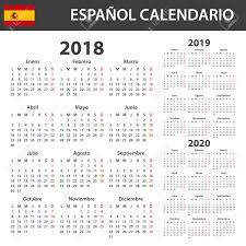 Maybe you would like to learn more about one of these? Calendario Espanol Para 2018 2019 Y 2020 Planificador Agenda O Plantilla De Agenda La Semana Comienza El Lunes Ilustraciones Vectoriales Clip Art Vectorizado Libre De Derechos Image 84214695