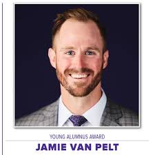 Jamie Van Pelt, who graduated from WCU with a degree in Political Science  in 2012 and a master's in public affairs in 2014, was the recipient of the  “Young Alumnus Award” at