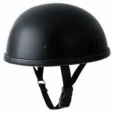 Matte Flat Black Skid Lid Low Profile Novelty Motorcycle Helmet