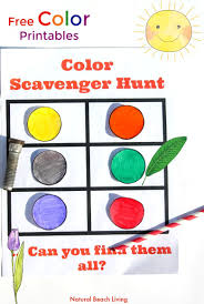 Color Scavenger Hunt For Preschoolers And Toddlers Natural Beach Living Preschool Color Activities Color Activities Preschool Colors