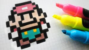 Handmade Pixel Art How To Draw A Super Mario Bros Pixelart Youtube