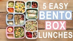 Healthy bento box lunch recipes. 5 Easy Bento Box Lunches For Back To School 5 Ways 5 Days Meal Prep Youtube