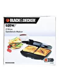 The compact design includes interchangeable cooking plates to function as a waffle maker, grill, or sandwich maker. Black Decker Sandwich Maker Ts1000 2 Slice