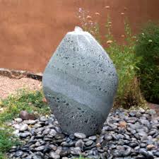 We Use A Simple Yet Elegant Shape For Our Pebble Fountains To Allow The Materials To Shine Stone Garden Fountains Stone Water Features Stone Fountains