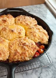 Recipe Tomato Cobbler With Cornmeal Cheddar Biscuits Recipe Recipes Cheddar Biscuits Cooking