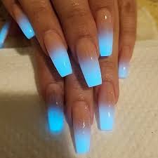 Black And Blue Ombre Nails Glow In The Dark Ombre Nails Venetianbuckhead Ombre Acrylic Nails Simple Acrylic Nails Glow Nails