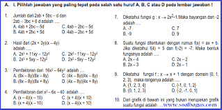 Soal uas matematika kelas 8 semester 2 dan kunci jawabannya. Soal Uas Mtk Smp Kelas 8 Semester 1 Soalbagus Com