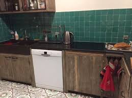 Credence De Cuisine En Zellige Vert Realisee Par Arborescence Sud Ouest A Bordeaux Credence Cuisine Carreau De Ciment Idees Cuisine