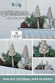 Diy Met Knetbeton Kun Je Fantastische Paddenstoelen Maken Voor Je Volgende Herfstdecoratie Selbstma Garten Dekor Floral Arrangements Diy Small Flower Pots Fall Decor