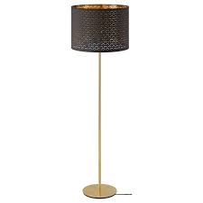 Très bel effet graphique du tissu à motif écaille noir sur fond blanc. Nymo Skaftet Lampadaire Noir Laiton Laiton Ikea