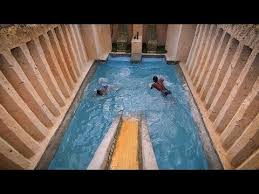 I Build Underground Tunnel Water Slide Park Into Swimming Pool House Youtube Swimming Pool House Swimming Pools Water Slides