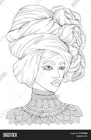 African woman coloring page from africa category. Vector Hand Drawn Vector Photo Free Trial Bigstock