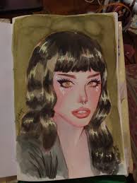 How is the watercolor drawing of the character coming along?