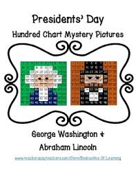 Presidents Day George Washington Abraham Lincoln Hundred Chart Mystery Pictures