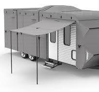 Upgraded Easy Setup RV Cover Extra Thick 5 Layers Travel Trailer Cover  Camper Cover with Assist Poles