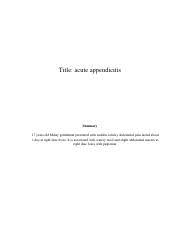 This information is displayed in the portal as a reference to graduates of the validity period of qualifications. 238378394 Case Clerking Apendic Pdf Title Acute Appendicitis Summary 17 Years Old Malay Gentleman Presented With Sudden Colicky Abdominal Pain Lasted Course Hero