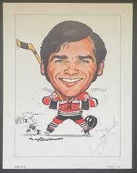 1970s Jerry Korab Sporticatures Robert Pelkowski Chicago Blackhawks NH