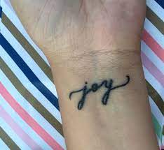 Joy Calligraphy Tattoo Design By Amanda Lee Lettering Small Wrist Tattoo Calligraphy Tattoo Tattoos Tattoo Fonts