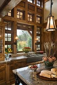 kitchen rustic cabin kitchens lovely on
